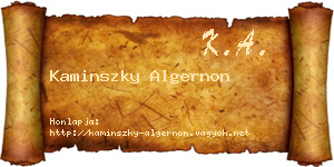 Kaminszky Algernon névjegykártya